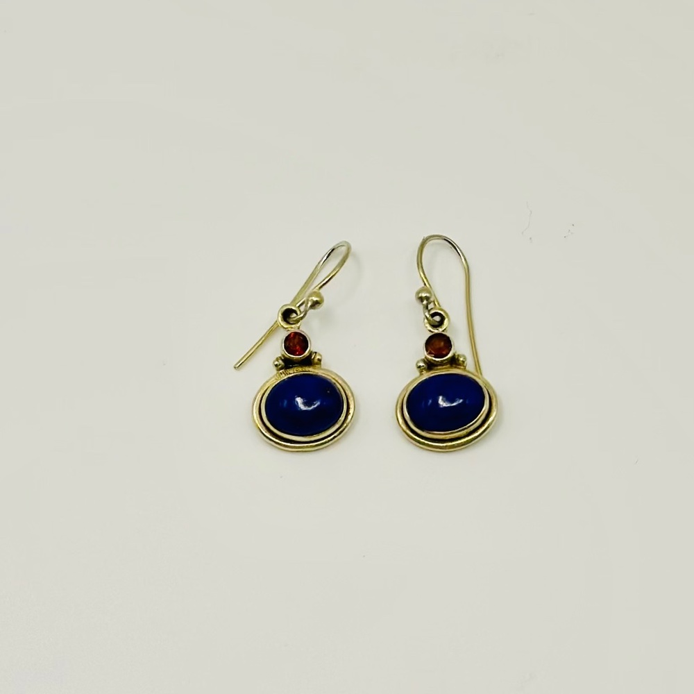 Lapis Dangle Sterling Silver Earrings